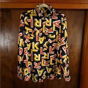 Karl Lagerfeld Black Multicolor Graphic Shirt
